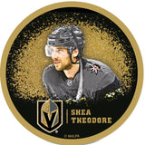 Vegas Golden Knights Shea Theodore Gold Glitter Puck