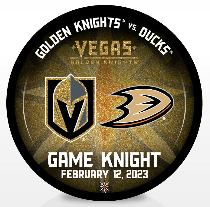 Anaheim Ducks VS Vegas Golden Knights Match-Up Puck - February 12, 2023