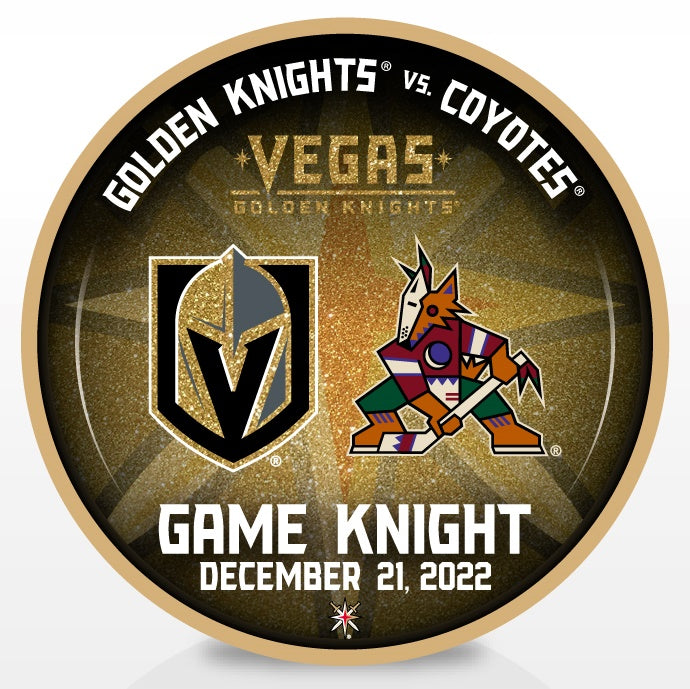 Arizona Coyotes VS Vegas Golden Knights Match-Up Puck - December 21, 2022