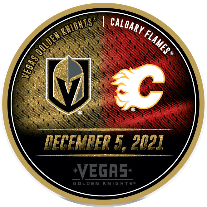 Calgary Flames VS. Vegas Golden Knights Match-Up Souvenir Puck - 12.5.21