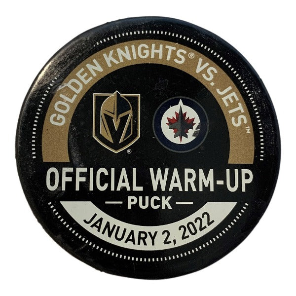 1/2/22 Winnipeg Jets vs. Vegas Golden Knights Warm-up Puck