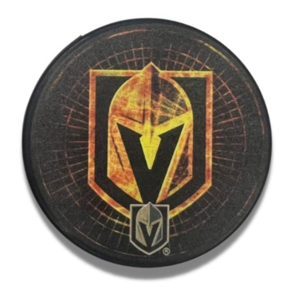 New Jersey Devils vs. Vegas Golden Knights Match-Up Souvenir Puck 4.18.22