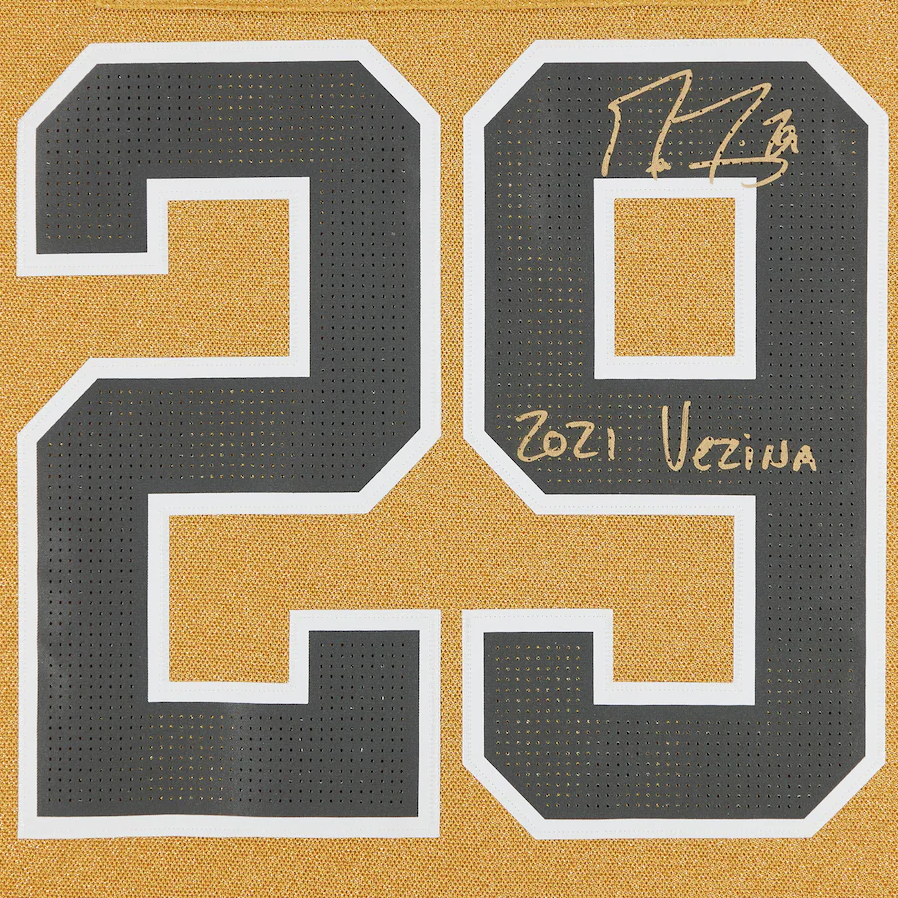 Marc-Andre Fleury Vegas Golden Knights Fanatics Authentic Autographed Gold Alternate adidas Authentic Jersey with ''2021 Vezina'' Inscription