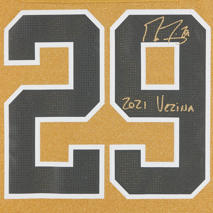 Marc-Andre Fleury Vegas Golden Knights Fanatics Authentic Autographed Gold Alternate adidas Authentic Jersey with ''2021 Vezina'' Inscription
